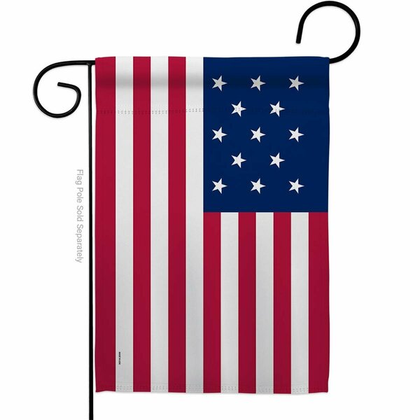 Guarderia 13 x 18.5 in. Flag of the United State 1777-1795 American Old Glory Garden Flag with Double-Sided GU3953787